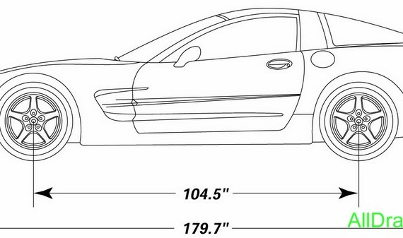 Chevrolet Corvette (2000) - drawings (drawings) of the car